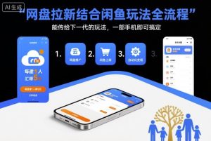 网盘拉新结合闲鱼玩法全流程，能传给下一代的玩法，一部手机即可搞定(附入口渠道以及实操教程)-数智网创