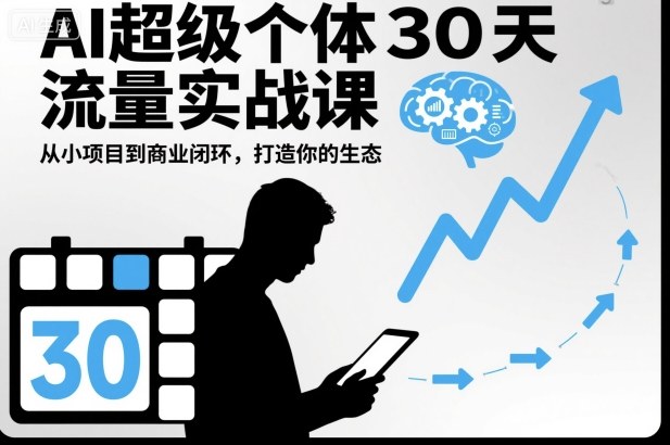 AI超级个体30天流量实战课，从小项目到商业闭环，打造你的生态-数智网创