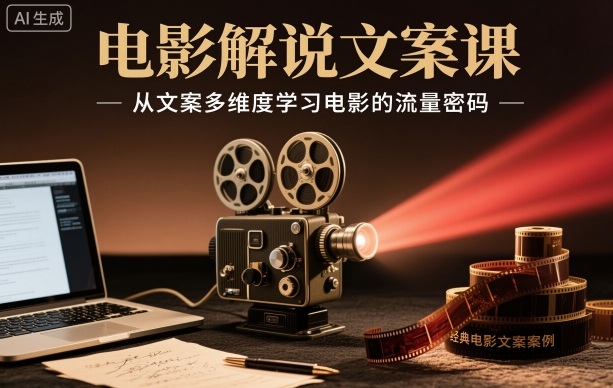 电影解说文案课,从文案多维度学习电影的流量密码-数智网创