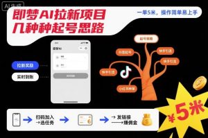 即梦AI拉新项目几种起号思路,一单5米,操作简单易上手-数智网创