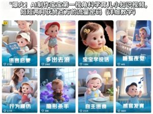 爆火！AI制作宝宝第一视角科学育儿小知识视频，短短两月获赞百万的流量密码(详细教学)-数智网创