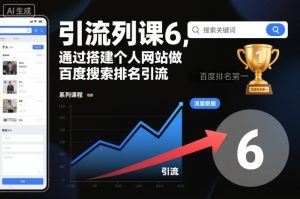 引流系列课6，通过搭建个人网站做百度搜索排名引流-数智网创