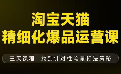 猫课子幽·淘宝天猫精细化爆品运营【音频+字幕+文档】(9月12-14杭州线下课)-数智网创