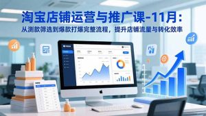 淘宝店铺运营与推广课-11月：从测款筛选到爆款打爆完整流程，提升店铺流量与转化效率-数智网创