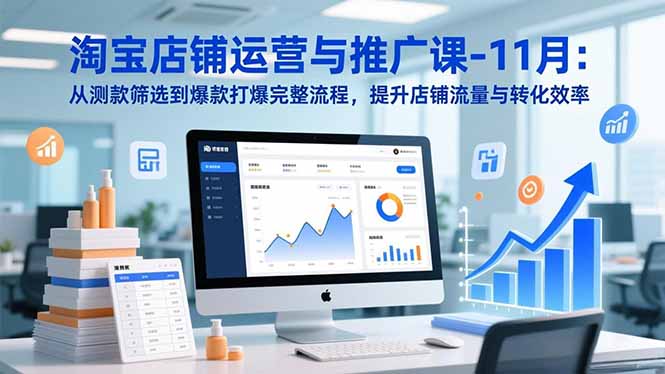 淘宝店铺运营与推广课-11月：从测款筛选到爆款打爆完整流程，提升店铺流量与转化效率-数智网创