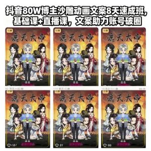 抖音80W博主沙雕动画文案8天速成班,基础课+直播课,文案助力账号破圈-数智网创