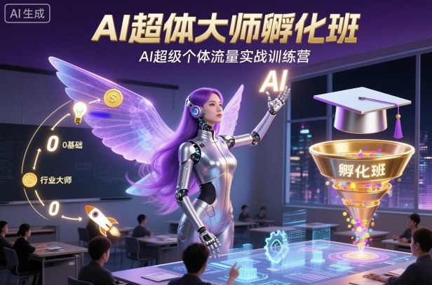 AI超体大师孵化班，AI超级个体流量实战训练营-数智网创