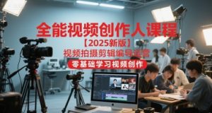 全能视频创作人课程【2025新版】视频拍摄剪辑编导运营，零基础学习视频创作(更新)-数智网创