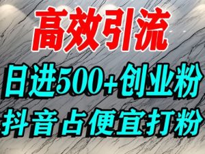 怎么打创业粉？抖音利用占便宜心理引流创业粉，单人日引500+精准流量-数智网创