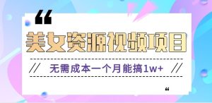 零门槛美女号无脑搬砖项目，无需成本一个月能搞1w+【附图片资源+软件】-数智网创