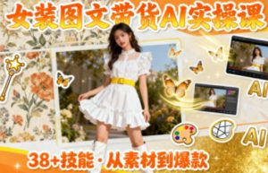 女装图文带货的AI实操课,覆盖38个实用技能,快速提升素材制作效率-数智网创