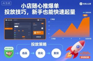 小店随心推爆单投放技巧，新手也能快速起量-数智网创