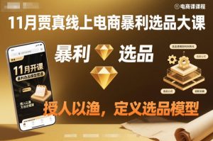 11月贾真线上电商暴利选品大课，授人以渔，定义选品模型-数智网创