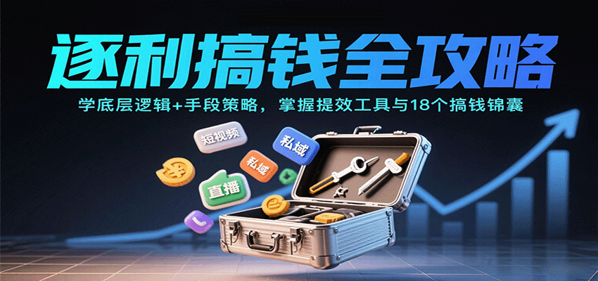 逐利搞钱全攻略：学底层逻辑+手段策略，掌握提效工具与18个搞钱锦囊(更新11月)-数智网创