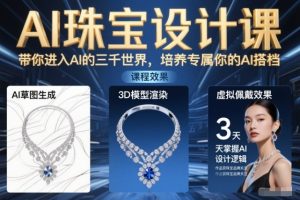 AI珠宝设计课，带你进入AI的三千世界，培养专属你的AI搭档-数智网创