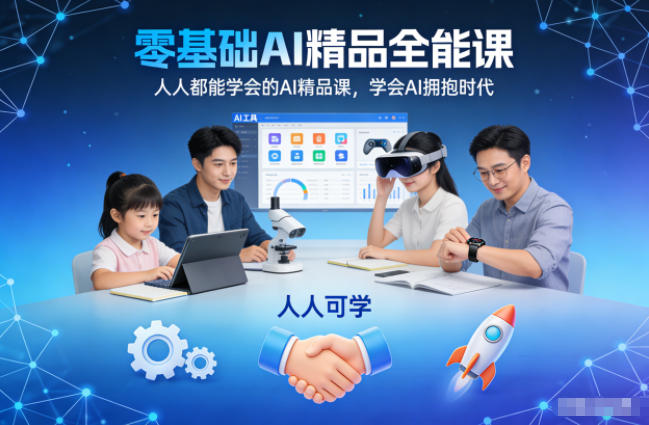 零基础AI精品全能课，人人都能学会的AI精品课，学会AI拥抱时代-数智网创
