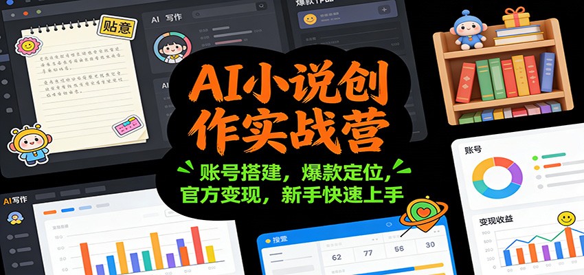 AI小说创作实战营：账号搭建，爆款定位，官方变现，新手快速上手-数智网创