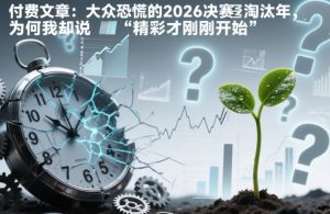 付费文章：大众恐慌的2026决赛淘汰年，为何我却说“精彩才刚刚开始”？-数智网创