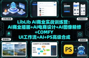 LibLIb AI商业实战训练营：AI商业插画+AI电商设计+AI图像精修+COMFY UI工作流+AI+PS高级合成-数智网创