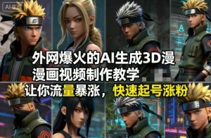 外网爆火的AI生成3D漫画视频制作教学，让你流量暴涨，快速起号涨粉！-数智网创