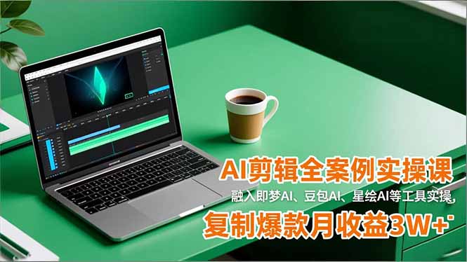 AI剪辑全案例实操课，融入即梦AI、豆包AI、星绘AI等工具实操，复制爆款月收益3W+-数智网创