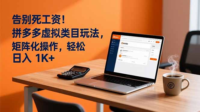 告别死工资！拼多多虚拟类目玩法，矩阵化操作，轻松日入 1K+-数智网创