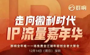 2025ip嘉年华万人12月14深圳线下课,走向微利时代,IP流量嘉年华,实操性极强的商业干货课-数智网创