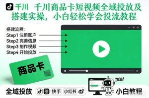 千川商品卡短视频全域投放及搭建实操,小白轻松学会投流教程-数智网创