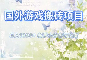 国外游戏全自动搬砖项目,日入10张,新手小白也可做,项目红利期,先搞先吃肉【揭秘】-数智网创