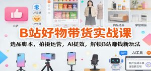 B站好物带货实战课：选品脚本，拍摄运营，AI提效，解锁B站赚钱新玩法-数智网创