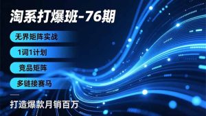 淘系打爆班-76期，无界矩阵实战，1词1计划、竞品矩阵、多链接赛马，打造爆款月销百万-数智网创