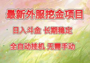 最新外服挖金项目，日入斗金，项目长期稳定，可放大操作，全自动运行，无需手动【揭秘】-数智网创