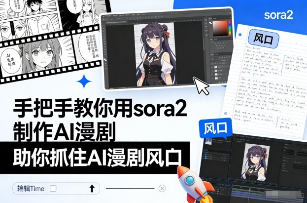手把手教你用sora2制作AI漫剧，助你抓住AI漫剧风口-数智网创
