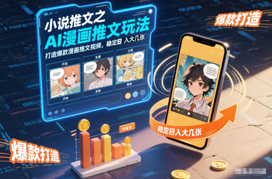 小说推文之AI漫画推文玩法，打造爆款漫画推文视频，稳定日入大几张-数智网创