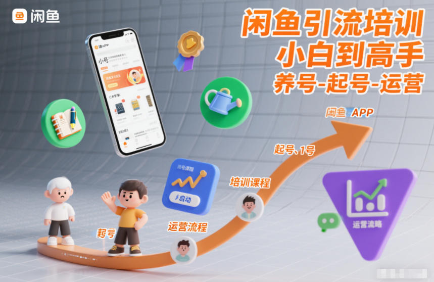 闲鱼引流培训,小白到高手,养号-起号-运营-数智网创