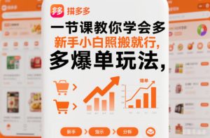 一节课教你学会拼多多爆单玩法，新手小白照搬就行-数智网创