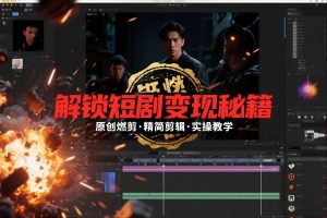 短剧拉新之原创燃剪精简剪辑实操课，解锁短剧变现秘籍-数智网创