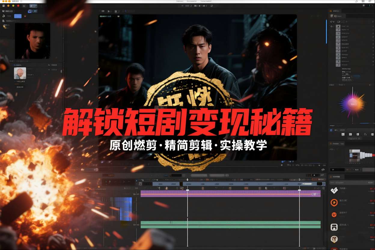 短剧拉新之原创燃剪精简剪辑实操课,解锁短剧变现秘籍-数智网创