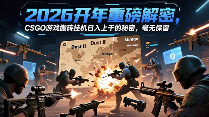 2026开年重磅解密,CSGO游戏搬砖挂机日入上千的秘密,毫无保留-数智网创