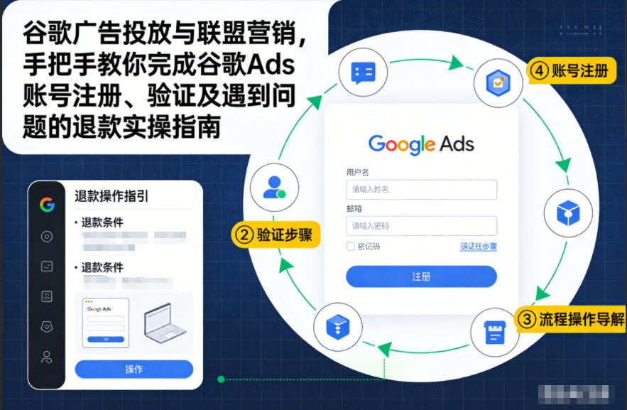 谷歌广告投放与联盟营销，手把手教你完成谷歌Ads账号注册、验证及遇到问题的退款实操指南-数智网创