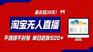 2026淘宝无人直播带货，不违规不封号，每日收益500+，最长挂30 天！-数智网创