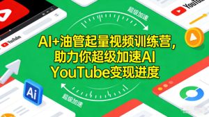AI+油管起量视频训练营，助力你超级加速AI YouTube变现进度​-数智网创