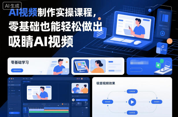 AI视频制作实操课程,零基础也能轻松做出吸睛AI视频-数智网创