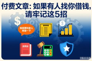 付费文章：如果有人找你借钱，请牢记这5招-数智网创