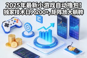 2025年最新小游戏自动撸包!独家技术日入2张+,矩阵放大躺賺【揭秘】-数智网创