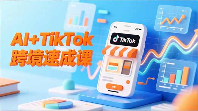 AI+TikTok跨境速成课，智能翻译、店铺定位、流程拆解，7天高效上线运营-数智网创