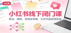小红书线下闭门课：算法，爆款，变现全攻略，三天升级运营体系-数智网创