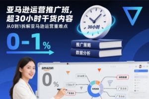 亚马逊运营推广班，超30小时干货内容，从0到1拆解亚马逊运营重难点-数智网创