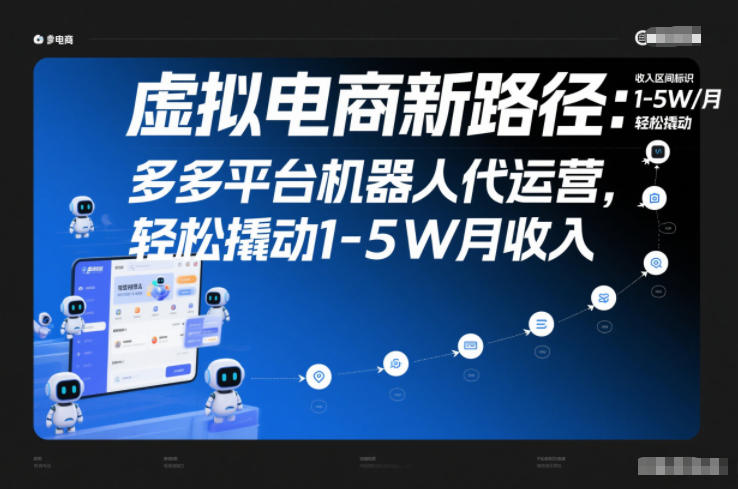 虚拟电商新路径：多多平台机器人代运营，轻松撬动1-5W月收入【揭秘】-数智网创