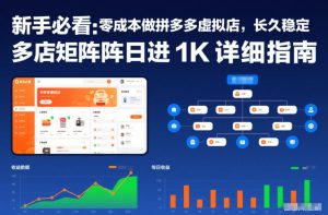 新手必看：零成本做拼多多虚拟店，长久稳定，多店矩阵日进1K详细指南【揭秘】-数智网创